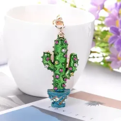Porte-clés cactus en cristal