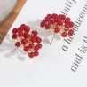 Pearl flower - small stud earrings