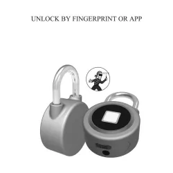 Padlock med fingeravtrycksskydd - Smart Keyless entry - vädertät - för Android & iOS