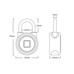 Padlock med fingeravtrycksskydd - Smart Keyless entry - vädertät - för Android & iOS