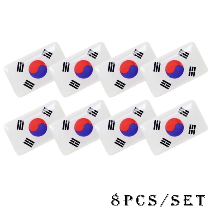 3D bandeira nacional emblema carro autocolante 8 pcs