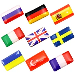3D bandeira nacional emblema carro autocolante 8 pcs