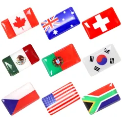 3D bandeira nacional emblema carro autocolante 8 pcs