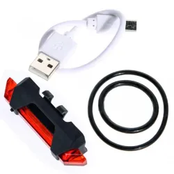 LucesLuz trasera de advertencia de seguridad de bicicleta recargable USB
