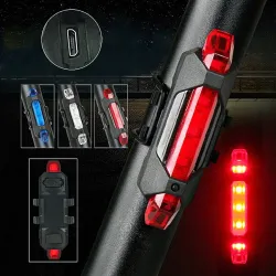 USB laddningsbar cykelsäkerhet varning bakljus