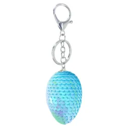 Glitter sequin dragon oeuf porte-clés