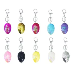 Glitter sequins drake ägg keychain keyring