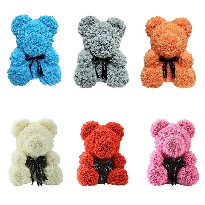 Día de San ValentínOso de rosa - oso hecho de rosas de infinito - 40 cm