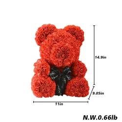 Día de San ValentínOso de rosa - oso hecho de rosas de infinito - 40 cm