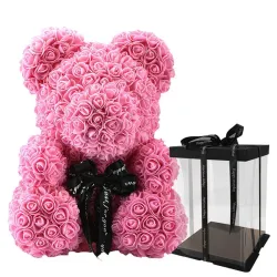 Rose bear - bear made from infinity roses - 40 cmValentine's day