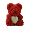 Infini rose fleur ours en peluche avec coeur 40 cm