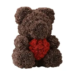 Día de San ValentínInfinito rosa flor oso de peluche con corazón 40 cm