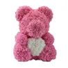 Infinity rose flower teddy bear with heart 40 cm