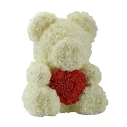 Infinity ruusukukkainen teddy karhu sydämellä 40 cm