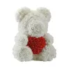 Infinity rose flower teddy bear with heart 40 cm