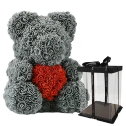 Beer van infinity rozen teddybeer met hart 40 cmValentijnsdag