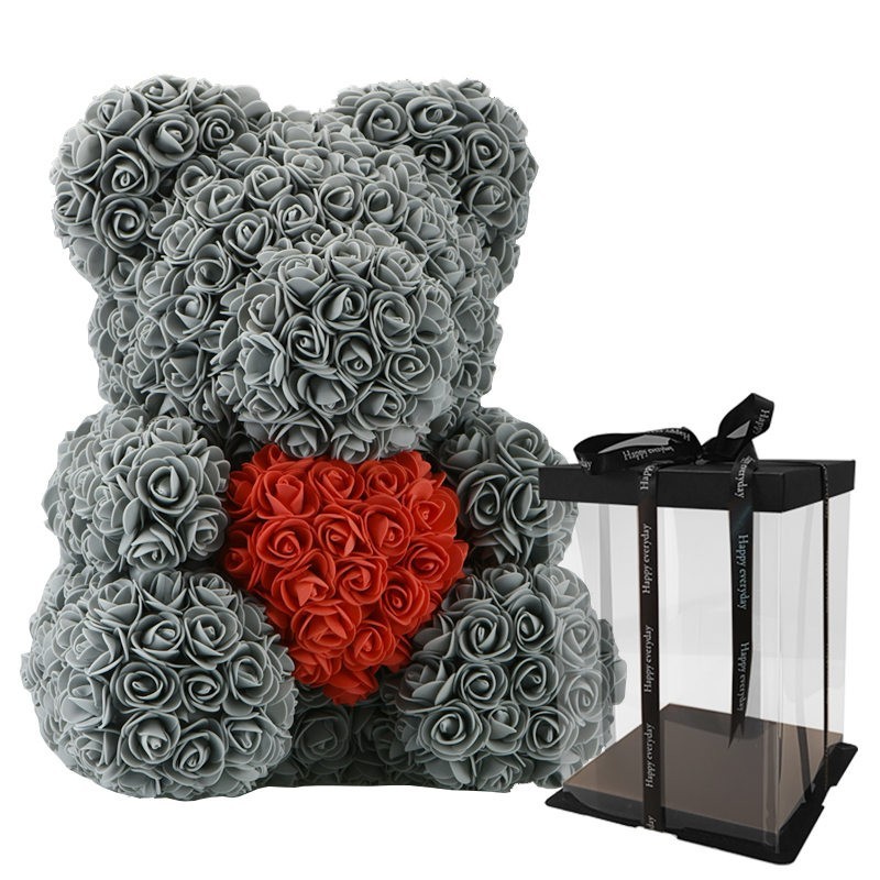 Infinity ruusukukkainen teddy karhu sydämellä 40 cm