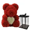 Día de San ValentínInfinito rosa flor oso de peluche con corazón 40 cm