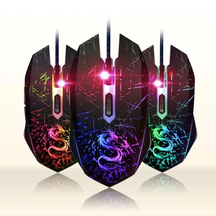 Mouseratón cableado óptico de juego de computadora de color USB