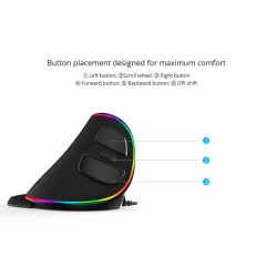 MouseM618 Más juegos verticales ergonómicos del ratón 6 botones 4000 DPI