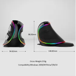 M618 Plus ergonomic vertical optical gaming wired mouse 6 buttons 4000 DPI