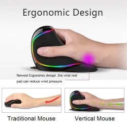MouseM618 Más juegos verticales ergonómicos del ratón 6 botones 4000 DPI