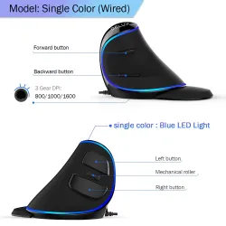 M618 Plus ergonomic vertical optical gaming wired mouse 6 buttons 4000 DPI