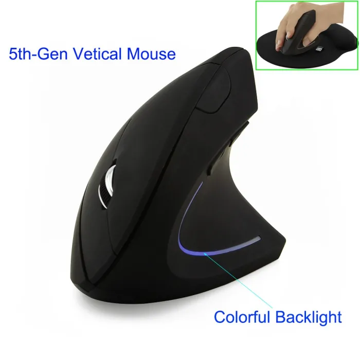 2.4G 800/1200/1600DPI bezprzewodowa ergonomiczna optyczna pionowa myszka & podkładka kompletMyszki