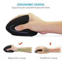 2.4G 800/1200/1600DPI wireless ergonomico verticale mouse & pad kit