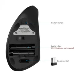 Mouse2.4G 800/1200/1600DPI inalámbrico ergonomía vertical mouse & pad kit