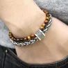 Rostfritt stål armband med natursten pärl