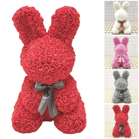 Infinity rosa fiore easter coniglio 40 cm