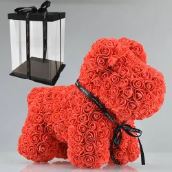 Cane realizzato in rose infinite - 40 cm