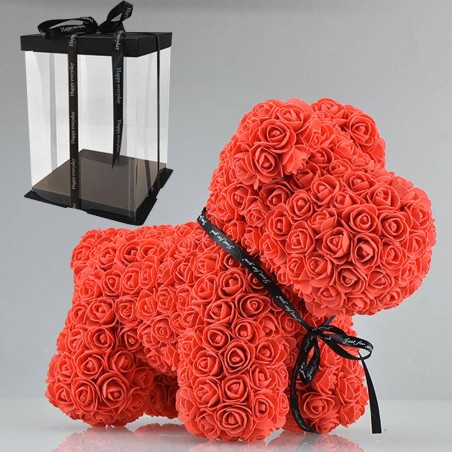 Dog made from infinity roses - 40 cm
