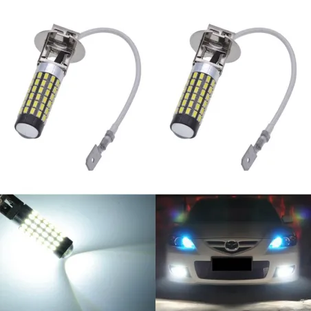 DC 12V H3 LED lamppu sumu auton valo 2 pc