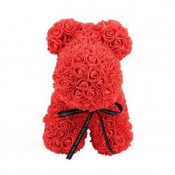 Cão feito de rosas infinitas - 40 cm