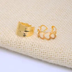 Trendy Punk einstellbare Gold Hohlringe 5 Stück Set