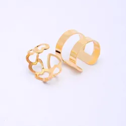 AnillosTrendy punk ajustable anillos huecos de oro 5 pcs conjunto