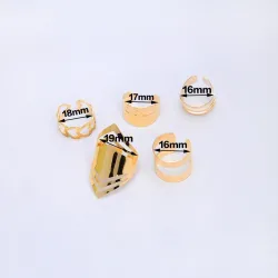 Trendy punk regolabile oro cavo anelli 5 pz set