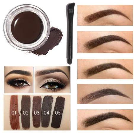 Waterproof gel eyebrow henna with brush