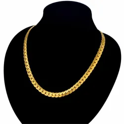 Collier homme en chaîne de serpent plaqué or