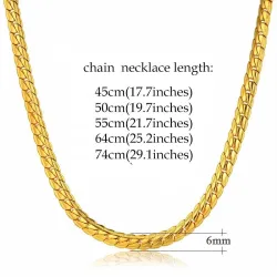 Collier homme en chaîne de serpent plaqué or