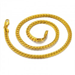 CollaresCollar de hombres de cadena de serpiente plateada de oro