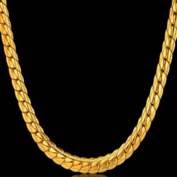 Collier homme en chaîne de serpent plaqué or