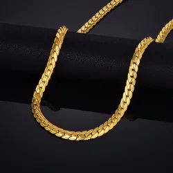 Collier homme en chaîne de serpent plaqué or