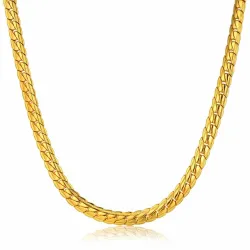 Collier homme en chaîne de serpent plaqué or