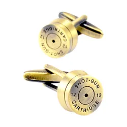 Round bronze bullet cufflinks