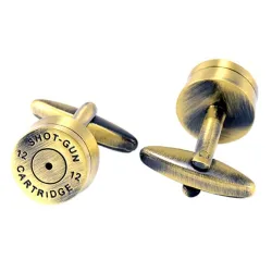 Round bronze bullet cufflinks