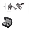 Retro war helmet metal cufflinks