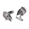 Retro war helmet metal cufflinks